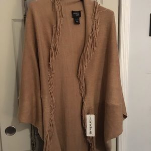 Cocoon style fringed cardigan